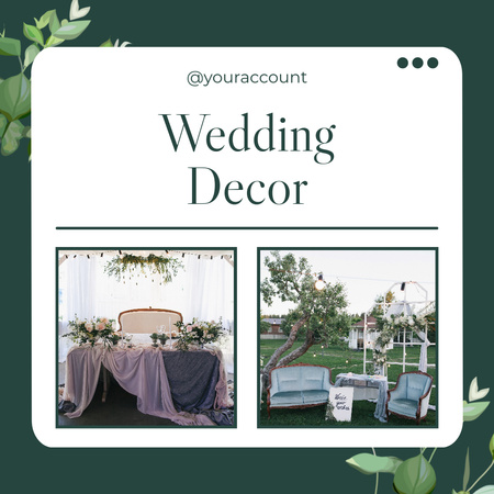 Ontwerpsjabloon van Instagram van Aanbod van Wedding Decor Agency Services