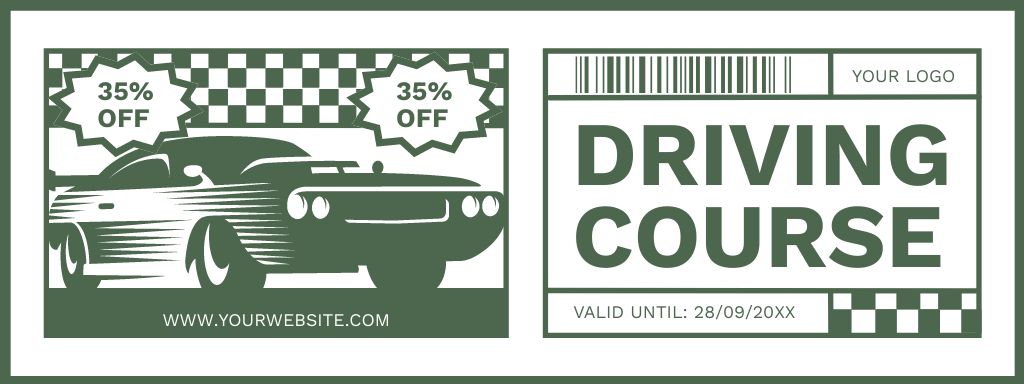 Ontwerpsjabloon van Coupon van Cost-Efficient Vehicle Driving Course Offer