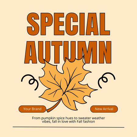 Anúncio especial de outono com folha de bordo amarela Animated Post Modelo de Design