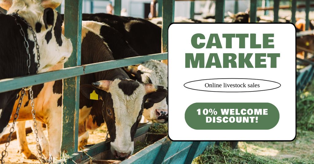 Ontwerpsjabloon van Facebook AD van Animals Sale at Cattle Market