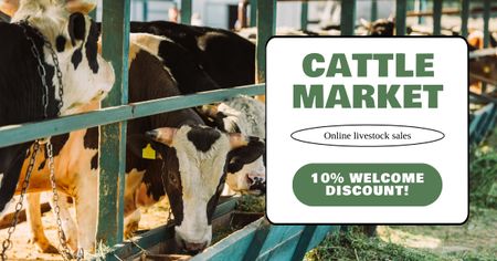 Platilla de diseño Animals Sale at Cattle Market Facebook AD