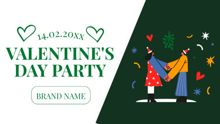 Valentine's Day Party Invitation FB event cover Design Template
