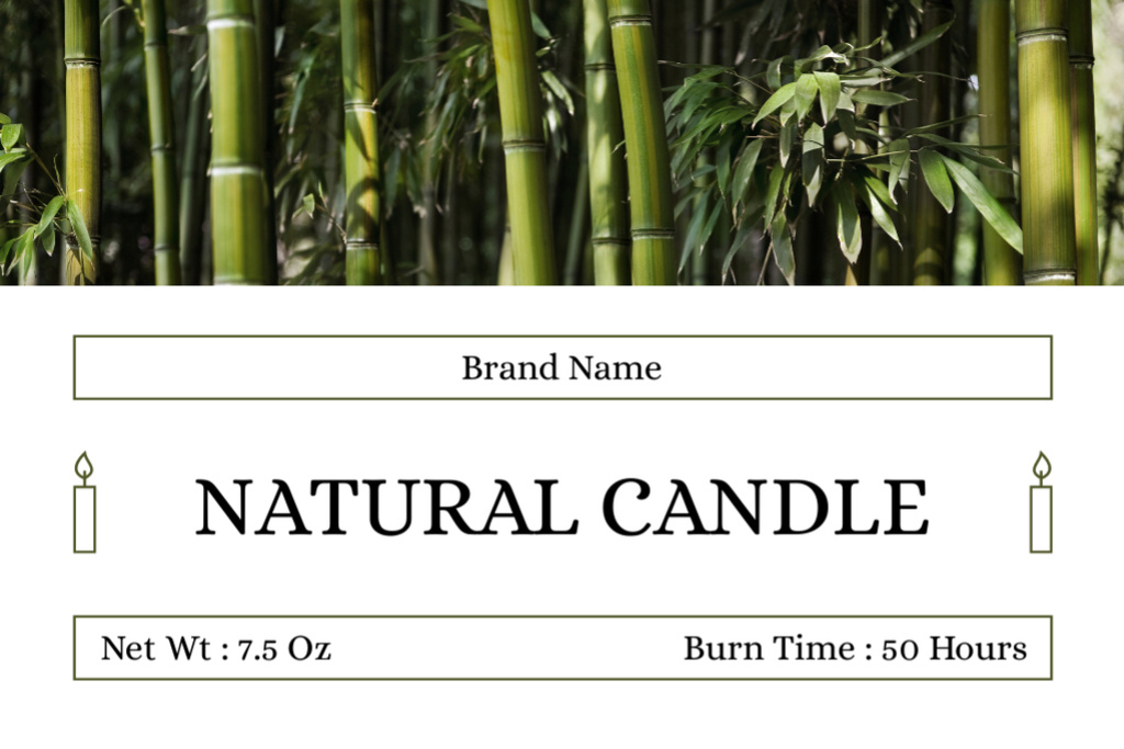 Natural Candles With Bamboo Extract Offer Label Πρότυπο σχεδίασης