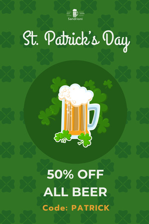 St. Patrick's Day Beer Discount Offer Pinterest Design Template