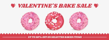 Valentine's Day Baking Sale Facebook cover Modelo de Design