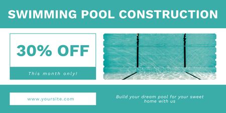 Monthly Discount on Pool Construction Services Twitter Design Template