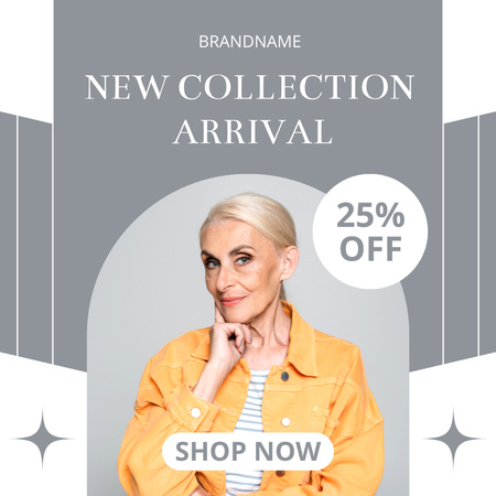 New Fashion Collection For Elderly With Discount Instagram Design Template