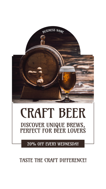 Craft Draft Beer at Discount Instagram Story Modelo de Design