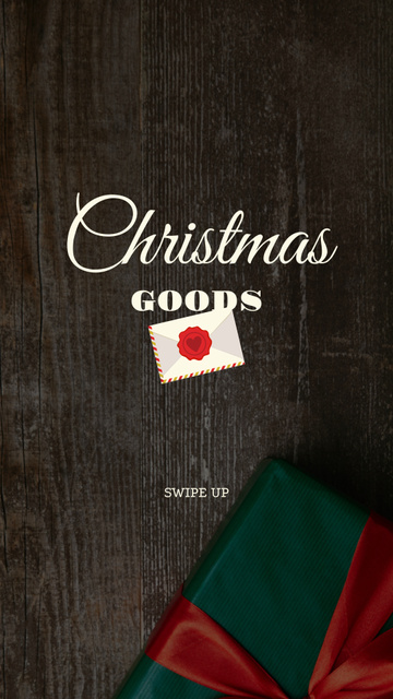 Christmas Goods Offer with Snowy Village Instagram Story Modelo de Design