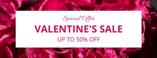 Special Offer for Valentine's Day with Flowers Facebook cover – шаблон для дизайну