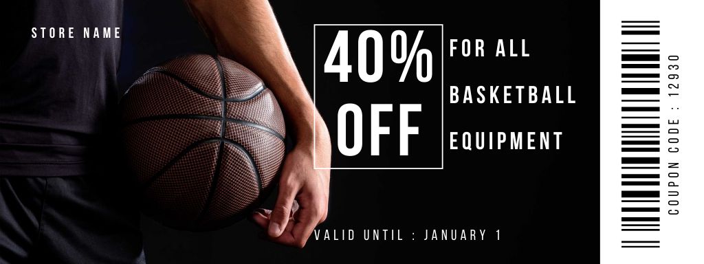 Discount on Basketball Gear Coupon Design Template