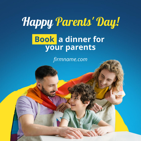 Designvorlage Cute LGBT Family on Parent's Day für Instagram