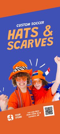 Soccer Hats and Scarves Sale Offer Flyer 3.75x8.25in Tasarım Şablonu