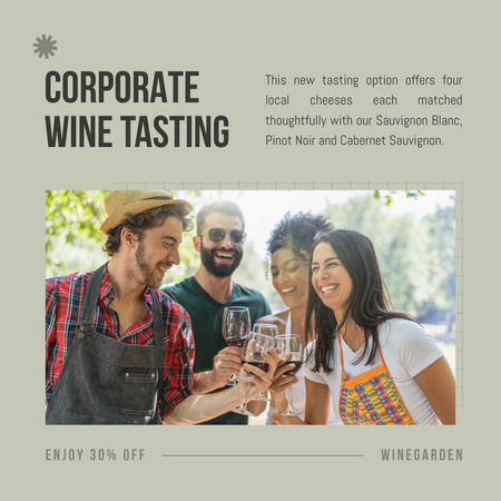 Ontwerpsjabloon van Instagram van Wine Tasting Announcement