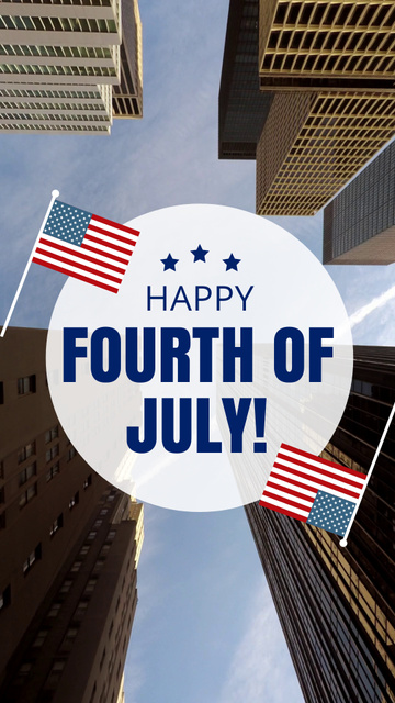 Congratulations on Independence Day with Skyscrapers Instagram Video Story Modelo de Design