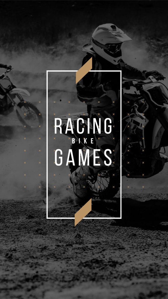 Racing Bike Games with Bikers Instagram Story tervezősablon