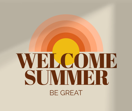 Summer Energy with Sun Illustration Facebook – шаблон для дизайна