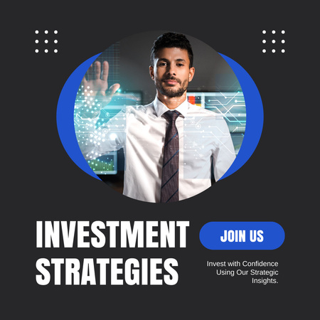 Modèle de visuel Stratégies d'investissement réussies et rentables - Instagram AD