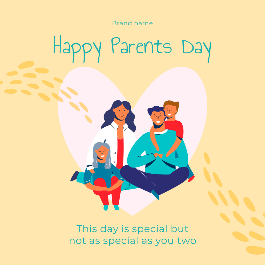 Plantilla de diseño de Happy Parents' Day on Yellow Instagram 