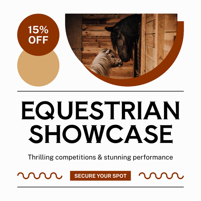 Designvorlage Announcement of Grand Equestrian Competition für Instagram