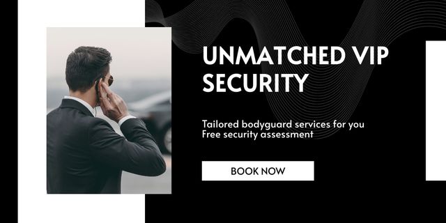 VIP Security and Bodyguards Ad on Black Image – шаблон для дизайна