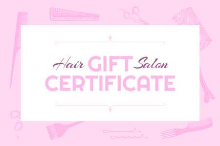 Plantilla de diseño de Oferta especial de peluquería Gift Certificate 