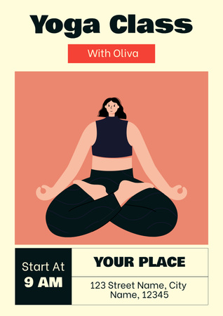 Yoga Classes Invitation Poster – шаблон для дизайну