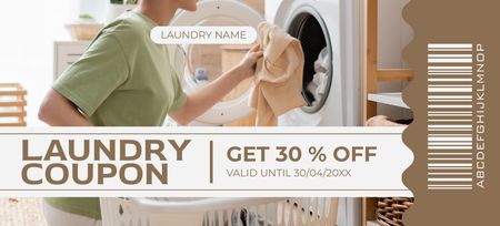 Discount Voucher for Customized Laundry Services Coupon 3.75x8.25in Tasarım Şablonu