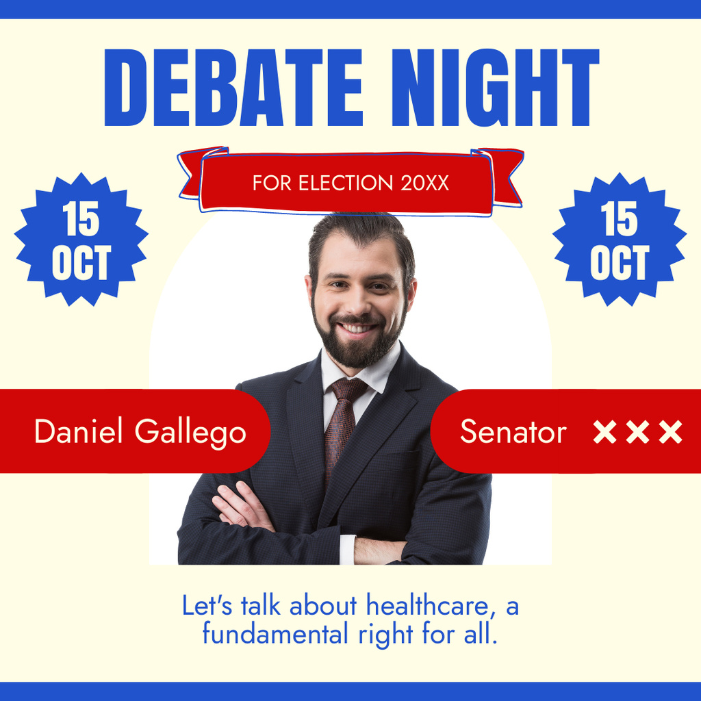 Ontwerpsjabloon van Instagram AD van Senatorial Candidate Debates