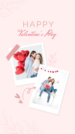 Ontwerpsjabloon van Instagram Story van Valentijnsdaggroet met fotocollage