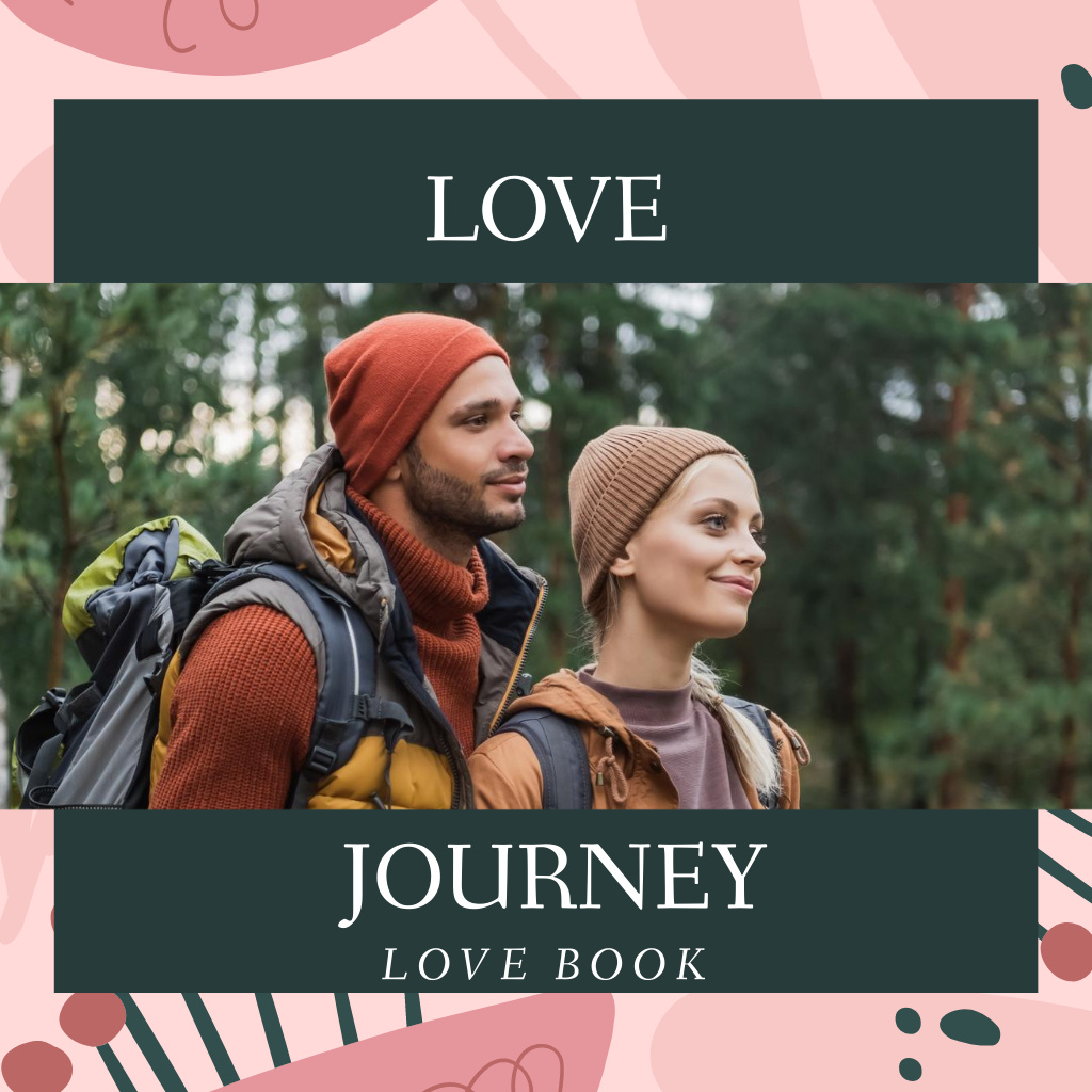 Cute Photos of Couple travelling Photo Book Design Template