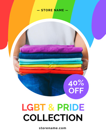 Fashionable Clothes Sale Offer For Pride Month Poster 22x28in Design Template