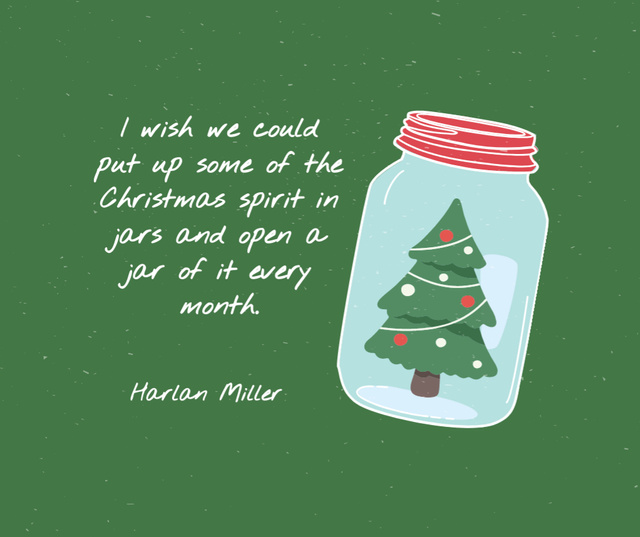 Ontwerpsjabloon van Facebook van Christmas Tree with Baubles and Garlands in Glass Jar