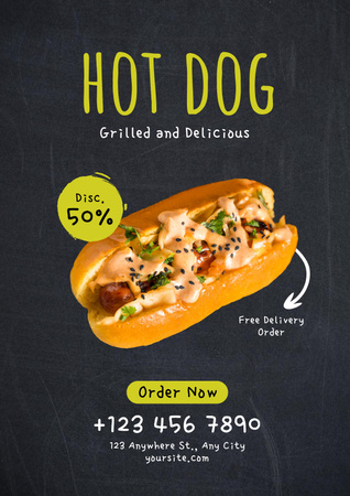 Platilla de diseño Hot Dog sale Poster