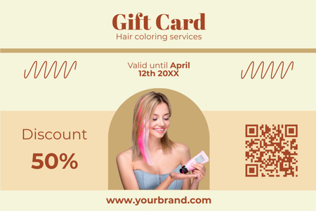 Discount on Hair Coloring Services Gift Certificate Design Template