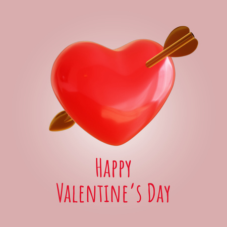 Valentines Bunch of heart-shaped Balloons  Animated Post Design Template