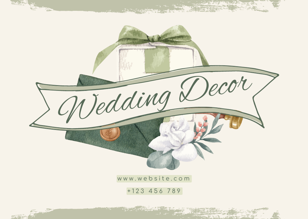 Wedding Decor Services Card Tasarım Şablonu
