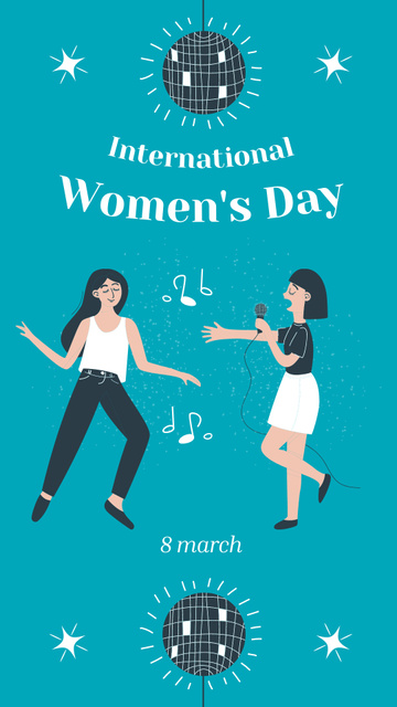 Women on International Women's Day Party Instagram Story Design Template