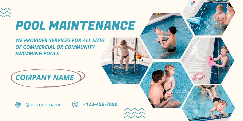 Plantilla de diseño de Collage with Proposal for Pool Care Services Image 