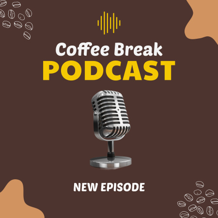 New Issue with a Cup of Delicious Drink Podcast Cover Design Template
