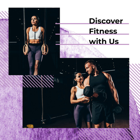 Couple training together Instagram Design Template
