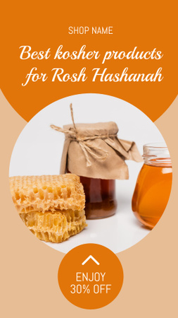 Promoção de mel de Rosh Hashaná Instagram Story Modelo de Design