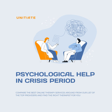 Ontwerpsjabloon van Instagram van Psychologische hulp in crisisperiode
