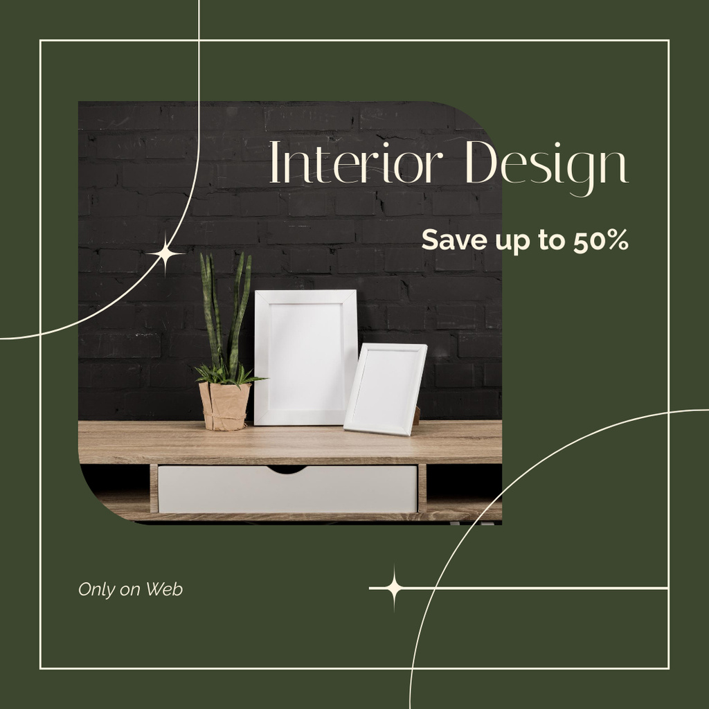 Szablon projektu Professional Interior Design Services With Discount Instagram