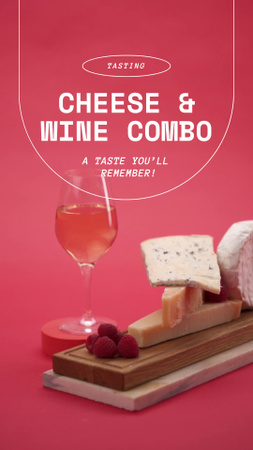 Plantilla de diseño de sabroso queso y vino TikTok Video 