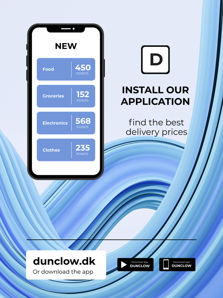 Delivery Service Application Poster US Design Template