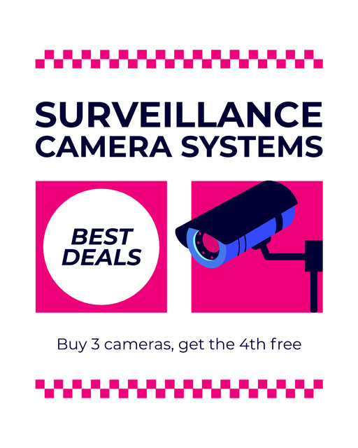 Designvorlage Best Deals of CCTV Systems für Instagram Post Vertical