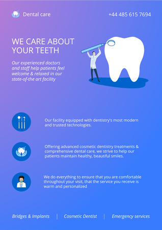 Dentist Services Offer Poster Design Template