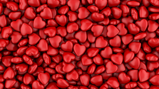 Valentine's Day with Bunch of Red Hearts Zoom Background Tasarım Şablonu