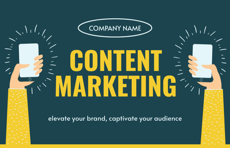 Platilla de diseño Client-focused Content Marketing Agency Services Offer Business Card 85x55mm